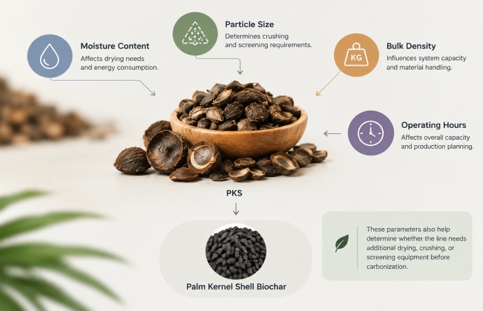 Factors affecting palm kernel shell carbonization