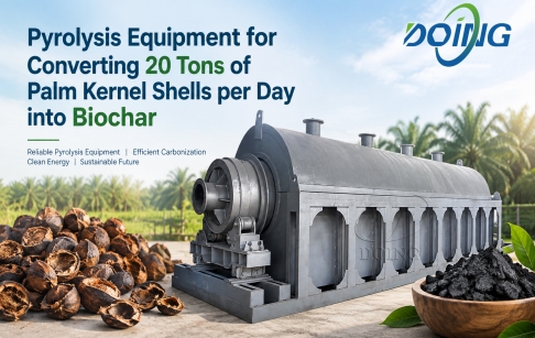 Pyrolysis Equipment for Converting 20 Tons of Palm Kernel Shells per Day into Biochar