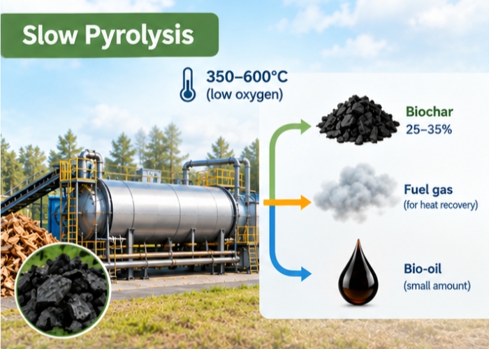 wood biomass pyrolysis