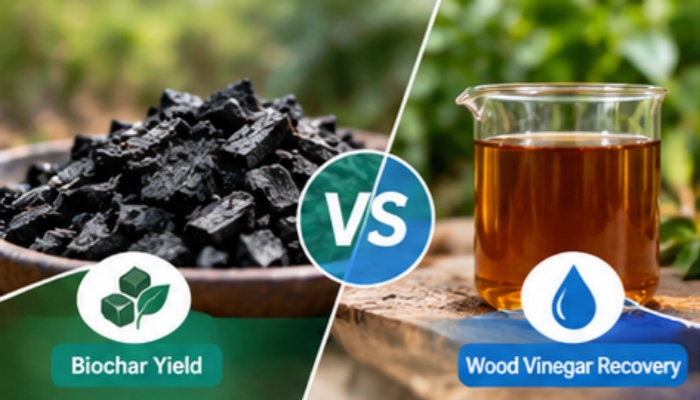 wood vinegar and biochar recovery