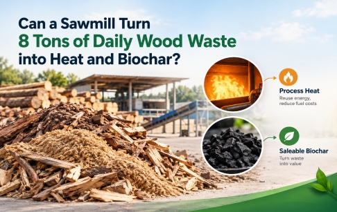 Can a Sawmill Turn 8 Tons of Daily Wood Waste into Heat and Saleable Biochar?